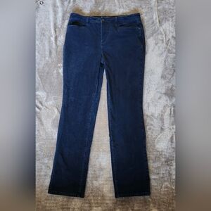 Talbots Straight Leg Navy Corduroy Five Pocket Pants Size 12, EUC 5 Pockets
